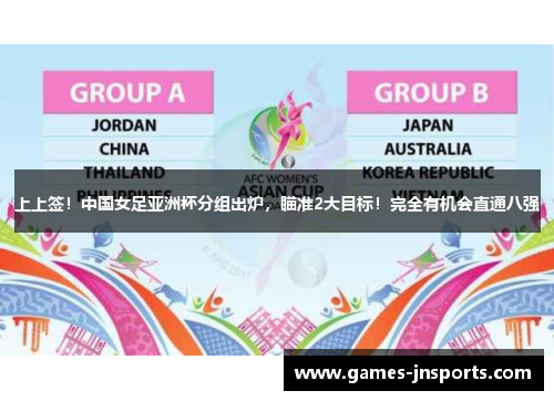 上上签！中国女足亚洲杯分组出炉，瞄准2大目标！完全有机会直通八强