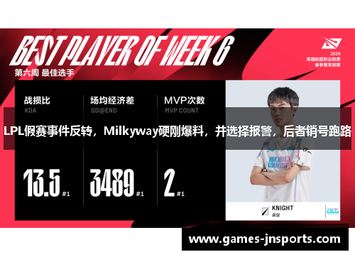 LPL假赛事件反转，Milkyway硬刚爆料，并选择报警，后者销号跑路